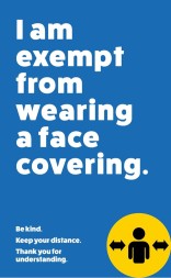 Image of face covering exemption badge.